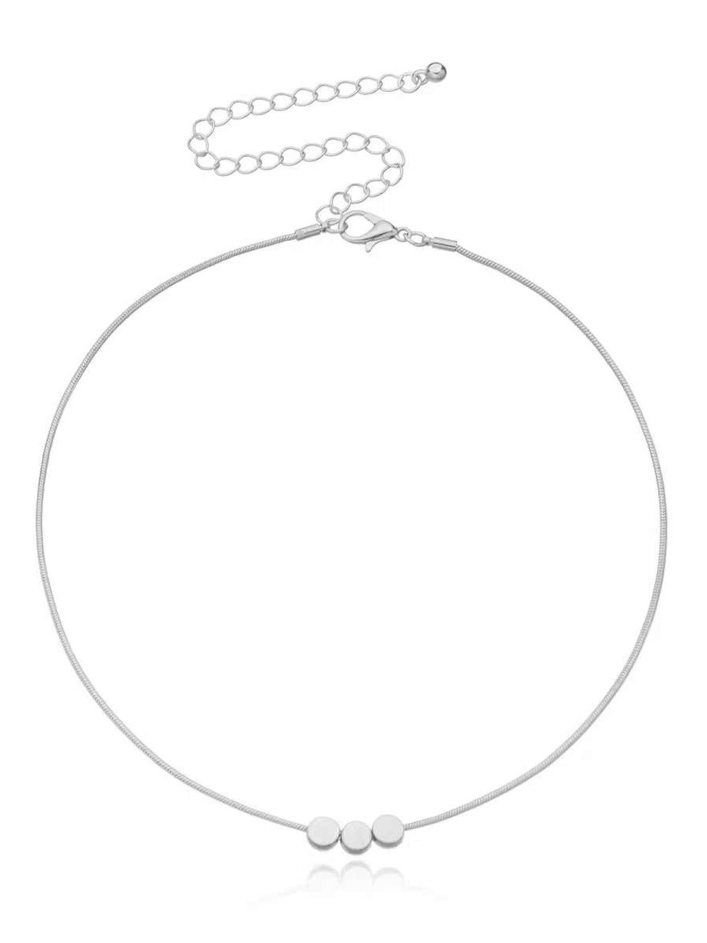 Sterling Silver Minimal Triple Disc  Necklace